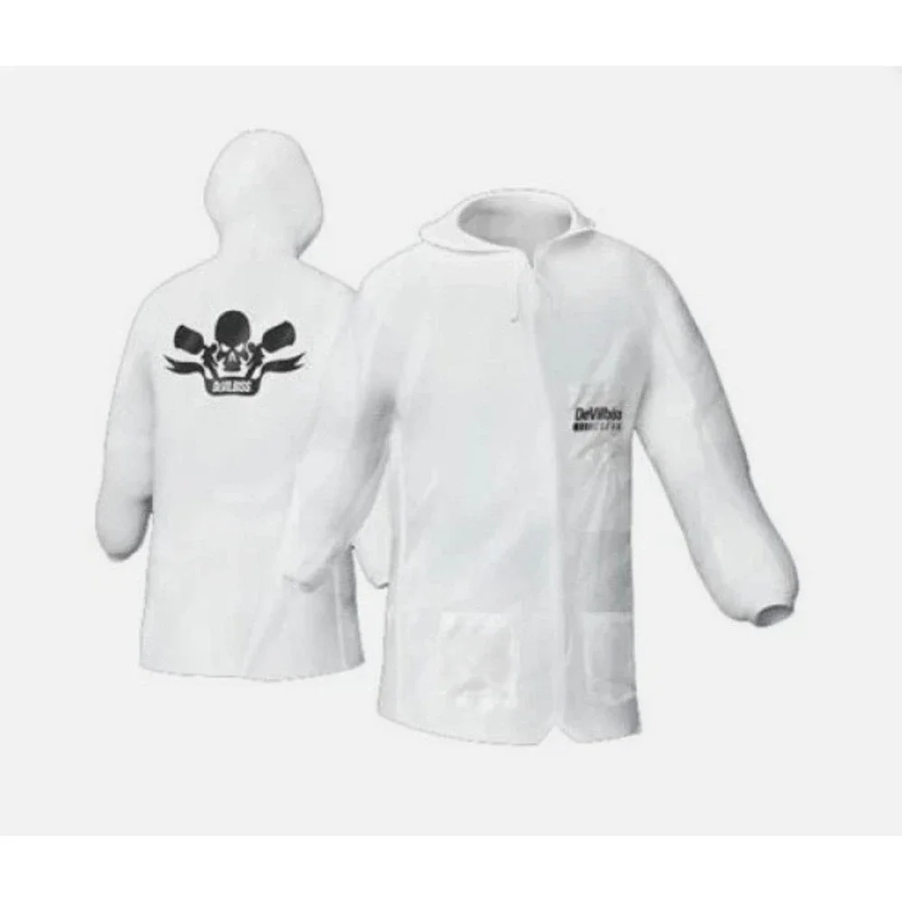 DeVilbiss Hooded Lab Coat Mens 3XL White Reusable Nylon DEV-803665 NWT